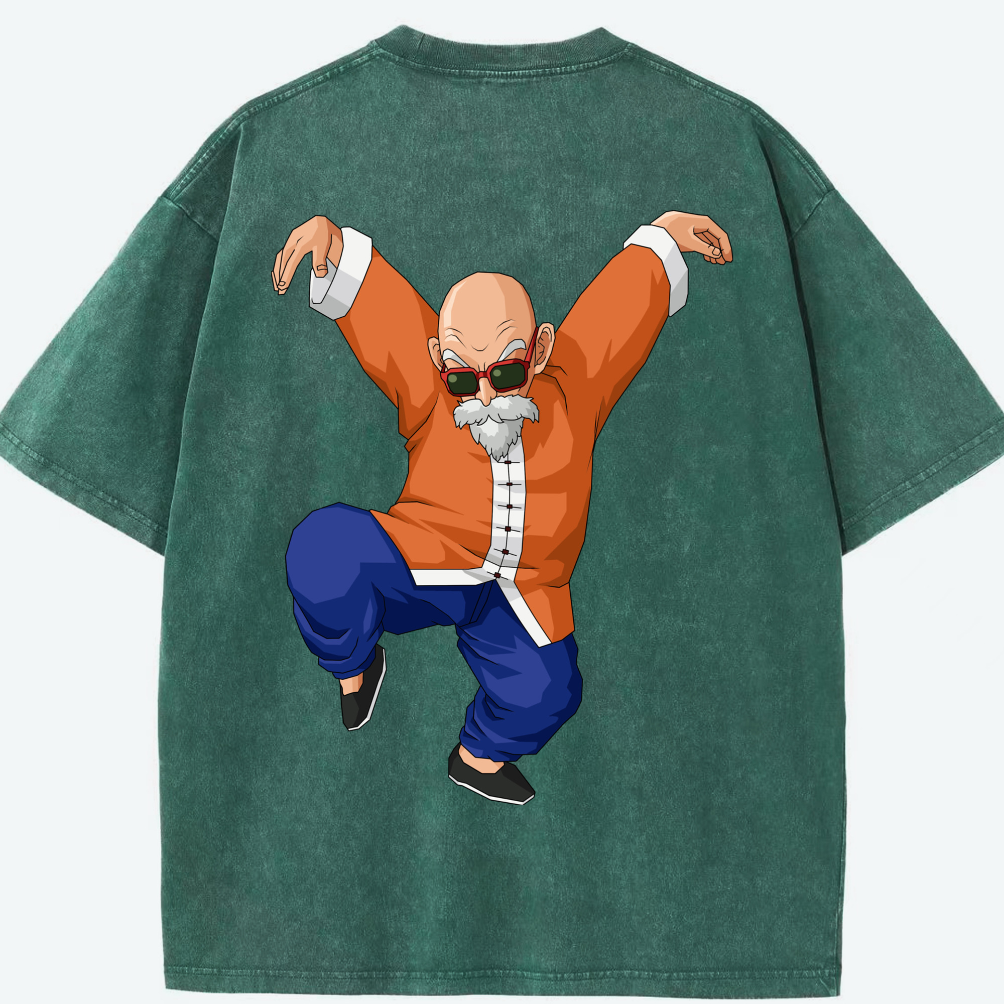 （画像用） ドラゴンボール 亀仙人（かめせんにん） DRAGON BALL Master Roshi Kame Sennin 綿100% ヴィンテージ風 半袖Tシャツ（背面プリント）